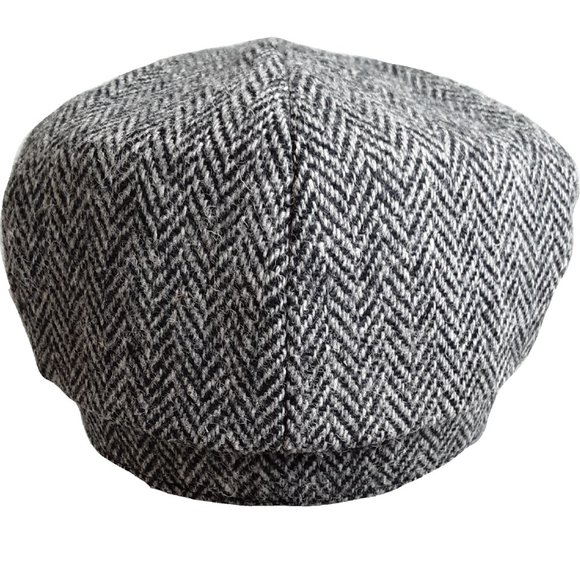 PEAKY BLINDERS Hartside Harris Tweed® Newsboy Cap HS28 in GRAY-BLACK - PICK SIZE - Picture 7 of 12